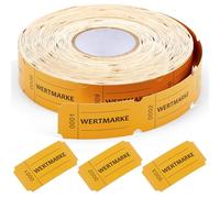 Nezyo Rollo para etiquetas de valor, 1000 hojas, sellos perforados, número secuencial, rollo, bebidas, marcas, rollo, tarjetas de demolición para tiendas, bares, bodas, fiestas, Halloween (amarillo