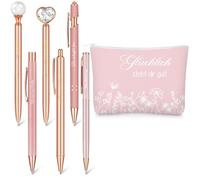 Nezyo Set de Regalo Inspirador para Mujeres Incluye 6 Bolígrafos Motivadores y 1 Neceser Regalo para Navidad Día de la Madre para Colega Enfermera Profesora (Estilo 4, Oro Rosa)