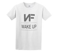 Nf Wake Up Logo Printing Unisex Cotton tee Shirt Men's White T-Shirt XL