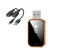 NFAHBAQA 2 en 1 Adaptador inalámbrico CarPlay para Vauxhall Combo Life 2018 2019 2020 2021 2022 2023 2024, Dongle inalámbrico CarPlay, Convierte CarPlay con Cable a Inalámbrico, Plug Play,Orange
