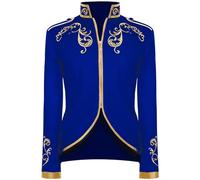 NFAOEGJ Disfraz de príncipe para hombre, abrigo steampunk, chaqueta gótica blazer medieval, estilo retro victoriano, ropa de Halloween (azul, XL)