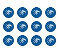 NFC Pago aceptado, símbolo de obligación - según DIN EN ISO 7010 / ASR A1.3 - Pegatinas: Ø 2,5 cm, 12 unidades