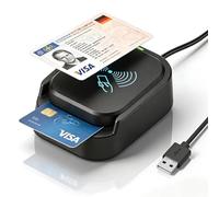 NFC Reader, NFC Lector Writer 2 en 1 USB, Lector de Tarjetas Inteligentes por Contacto, Compatible con DNI Electrónico, Tarjetas Bancarias y Sanitarias, para Windows MacOS Linux Android