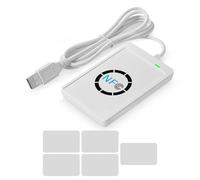 NFC Reader, NFC Lector Writer NFC ACR122U ISO 14443A/B Writer, 424 Kbps Velocidad Contactless NFC Writer Software con Color Blanco Tarjeta IC