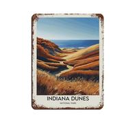 NFDVFHFRQ Indiana Dunes National Park Poster Art Tin Sign Vintage Metal Pub Club Cafe Bar Home Wall Art Poster Retro 12x16inch (30x40cm)
