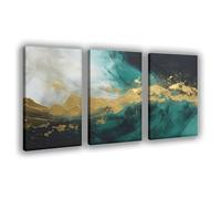 NFDVFHFRQ Póster de lienzo con escudo de armas dorado de marea esmeralda, decoración de dormitorio, paisaje, oficina, habitación, regalo, 50 x 75 cm