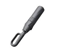 NFEKLFI guarda chuva Paraguas De 27 Pulgadas Con Hebilla Anilla, Triple Plegado, Totalmente Automático, Doble, For Negocios, Mayor Resistencia Al Viento(Grey)