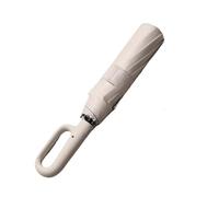 NFEKLFI guarda chuva Paraguas De 27 Pulgadas Con Hebilla Anilla, Triple Plegado, Totalmente Automático, Doble, For Negocios, Mayor Resistencia Al Viento(Off white)