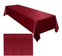 NFEKLFI Mantel Navidad Dark Red Satin Rectangle Tablecloth For Wedding Mariage Party Decoration Baby Shower Restaurant Banquet Table Cloth(Rectangle 145x396cm)
