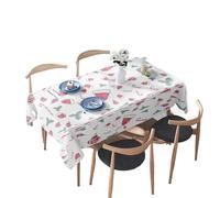 NFEKLFI Mantel Navidad Tablecloth DecorationsFestive Holiday Red Green Floral Snowflake Print Cotton Kitchen Placemats Mat Cover For DIN(140X160CM)