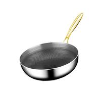 NFEKLFI sartenes acero inoxidable Sartén de acero inoxidable Wok antiadherente for cocinar al vapor, for carne, cocina a gas, olla inducción, cacerola general, utensilios(26cm)
