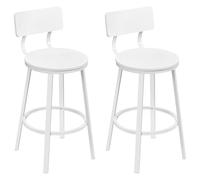 NFEKLFI Taburete Bar 2 unids/Set taburetes Altos Vintage Taburete de Madera for mostrador sillas Cocina con reposapiés Marco Metal Desayuno(White)