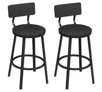 NFEKLFI Taburete Bar 2 unids/Set taburetes Altos Vintage Taburete de Madera for mostrador sillas Cocina con reposapiés Marco Metal Desayuno(Black)