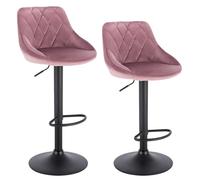 NFEKLFI Taburete Bar Sillas de Bar 2 unids/Set Taburete Giratorio Terciopelo/Cuero Altura Ajustable elevación Alta con reposapiés for el hogar(Rose Velvet)
