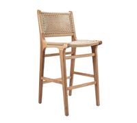 NFEKLFI Taburete Bar Taburete de Bar Cuerda cáñamo Madera Maciza, cafetería, Restaurante, Base Alta, Silla Ocio, sillas con Respaldo for el hogar(Color 01 60cmHigh)