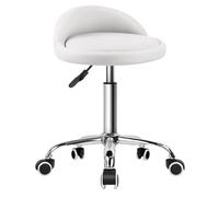 NFEKLFI Taburete Bar Taburete rodante Redondo de Cuero PU con Respaldo, Altura Ajustable, Giratorio, Trabajo redacción, Silla for SPA, Barra