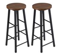 NFEKLFI Taburete Bar Taburetes Altos de Barra 2 unids/Set Taburete bistró Madera Maciza Asiento Estructura Acero Duradero Estable Silla café decoración del hogar(Color 01)