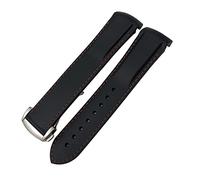 NFFRK Banda De Reloj De Silicona De Goma 19mm 20mm 21mm 22mm Para La Conquista De Hidroconques para Longines VHP Correa De Relojes Deportivos Impermeables(Black red,22mm)