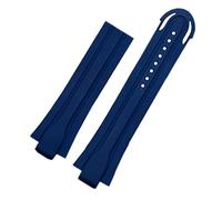 NFFRK Banda de vigilancia impermeable de goma de 24 mm*12 mm para la banda de silicona de la pulsera Oris Curo de acero inoxidable(Blue no clasp)