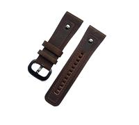 NFFRK Correa de reloj clásica de cuero genuino de 28mm con remache para correa de reloj Seven Friday, pulsera de muñeca negra y marrón, hebilla de Pin(Black Gray)