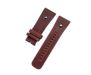 NFFRK Correa de reloj clásica de cuero genuino de 28mm con remache para correa de reloj Seven Friday, pulsera de muñeca negra y marrón, hebilla de Pin(Black Yellow)