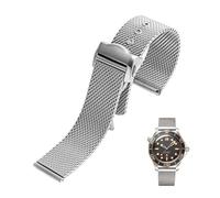 NFFRK Correa de reloj de acero inoxidable de 20mm para Omega 007 Seamaster 300, pulseras de Metal tejidas Milan 316L