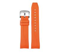 NFFRK Correa deportiva de goma para Tissot Sea Star T120 Banda de silicona de buceo curvada de buceo T120417A Banda de reloj de reemplazo de los hombres(Orange silver)