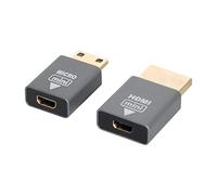 NFHK 2 unids/set compatible micro HDMI hembra a mini macho y HDMI 1.4 adaptador macho 4K@60hz
