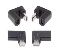NFHK 4 unids/lote USB-C USB2.0 Tipo C hembra a Micro USB macho adaptador de datos de alimentación 90/360 grados tipo ángulo