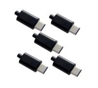 NFHK 5set DIY 24pin USB 3.1 tipo C USB-C macho conector SMT tipo con cubierta de carcasa negra