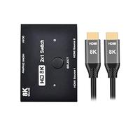 NFHK 8K@60hz HDMI-Compatible 2.1 Switch & 3 Cables 2-IN-1-OUT Hub Support HDCP SST Extended 4K@60hz