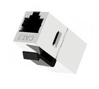 NFHK Acoplador Keystone RJ45 de 10 Gigabit UTP CAT7 hembra a hembra Shield 8P8C UTP STP Keystone acoplador en línea, color negro