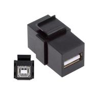 NFHK Adaptador de conector Keystone de extensión USB 2.0 A hembra a tipo B hembra para cable USB de panel de placa de pared
