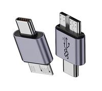 NFHK Adaptador de datos USB-C USB 3.1 tipo C macho a micro USB 3.0 macho de 10 Gbps de potencia de datos para disco SSD portátil