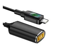 NFHK Cable de carga conector rectangular para Thinkpad X1, entrada a USB-C tipo C, 140 W, pantalla LED inteligente, para portátil, teléfono, PD9V/5V/20V/7A