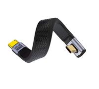 NFHK Cable de datos FPC plano delgado de perfil bajo en ángulo de 240 W tipo C macho a macho USB4 de 40 Gbps 100 W 8K para teléfono portátil de 13 cm