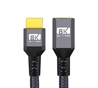 NFHK Cable de extensión HDMI 2.1 UHD 8K macho a hembra Ultra-HD 8K 60Hz 4K 120Hz Cable 48Gbs con cable HDMI 3D de audio 30 cm
