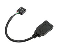 NFHK Cable de extensión USB 2.0 de 9 pines macho a USB 3.1 tipo E Key-A hembra, conector de panel frontal a cabezal de placa base de 9 pines, 0,49 pies