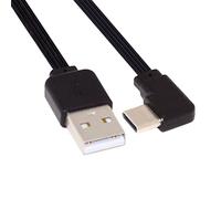 NFHK Cable FPC plano delgado de datos de 90 grados USB 2.0 tipo A macho a USB-C tipo C izquierdo y derecho de 13 cm para FPV, disco y teléfono