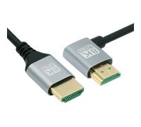 NFHK Cable HDMI 2.1 ultra delgado HDTV 8K 4K Hiper Super Flexible Slim Cable en ángulo recto 90 grados tipo A macho a macho para computadora HDTV 100 cm