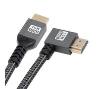 NFHK Cable HDMI 2.2 tipo A macho a HDMI macho ángulo izquierdo de 90 grados para televisores HDTV, portátiles y monitores de escritorio (50 cm).