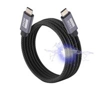 NFHK Cable magnético USB 3.2 USB-C de 20 Gbps, 240 W, 8 K, 5 K, 4 K, USB 4.0, hiperenrollado, tipo C, cable de carga rápida de 200 cm