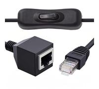 NFHK Cable RJ45 CAT6 8P8C STP UTP macho a hembra con interruptor único 304 de encendido/apagado, cable de conexión de red Ethernet LAN (60 cm)