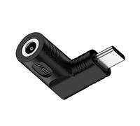 NFHK Conector CC de 5,5 x 2,5 mm de entrada a USB-C tipo C en ángulo de 90 grados adaptador de carga para teléfono portátil