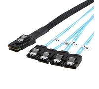 NFHK Internal Mini SAS SFF-8087Host to 4 SATA 7pin Target Hard Disk 6Gbps Data Server Raid Cable 100cm