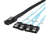 NFHK Internal Mini SAS SFF-8087Host to 4 SATA 7pin Target Hard Disk 6Gbps Data Server Raid Cable 50cm