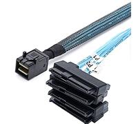 NFHK Internal Mini SAS SFF-8643 Host to 4 SAS 29Pin SFF-8482 Target Disk 6Gbps Data Server Raid Cable