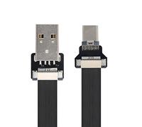 NFHK USB 2.0 Type-A Male to USB-C Type-C Male Data Flat Slim FPC Cable for FPV & Disk & Phone 100CM