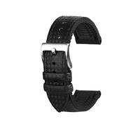 NFJNFCF 20 mm 22 mm compatible con correa de reloj Fossil Correa de caucho de fibra de carbono compatible con Mido T-issot Cierre de acero inoxidable Cadena de reloj deportivo resistente al agua(Black