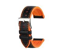 NFJNFCF 20 mm 22 mm compatible con correa de reloj Fossil Correa de caucho de fibra de carbono compatible con Mido T-issot Cierre de acero inoxidable Cadena de reloj deportivo resistente al agua(Orang